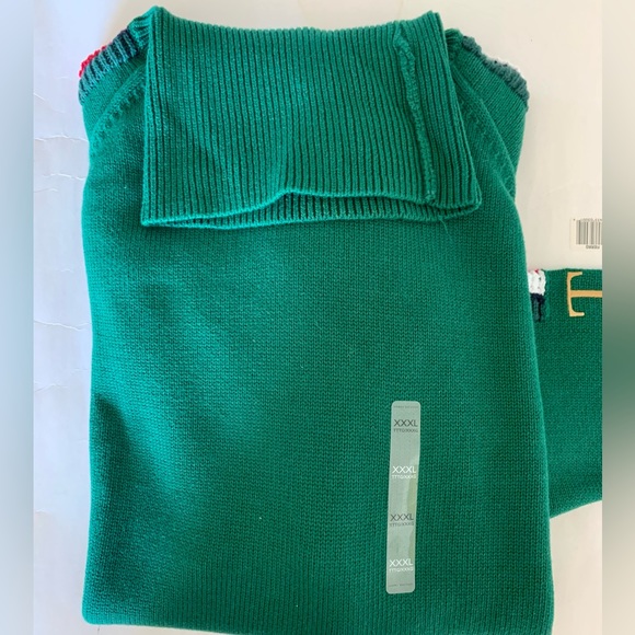 Tommy Hilfiger Icon Monogram Turtleneck Men Sweater Green 3XL - Picture 9 of 16